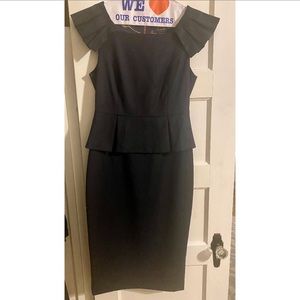 Ted Baker Navy Midi Peplum Dress